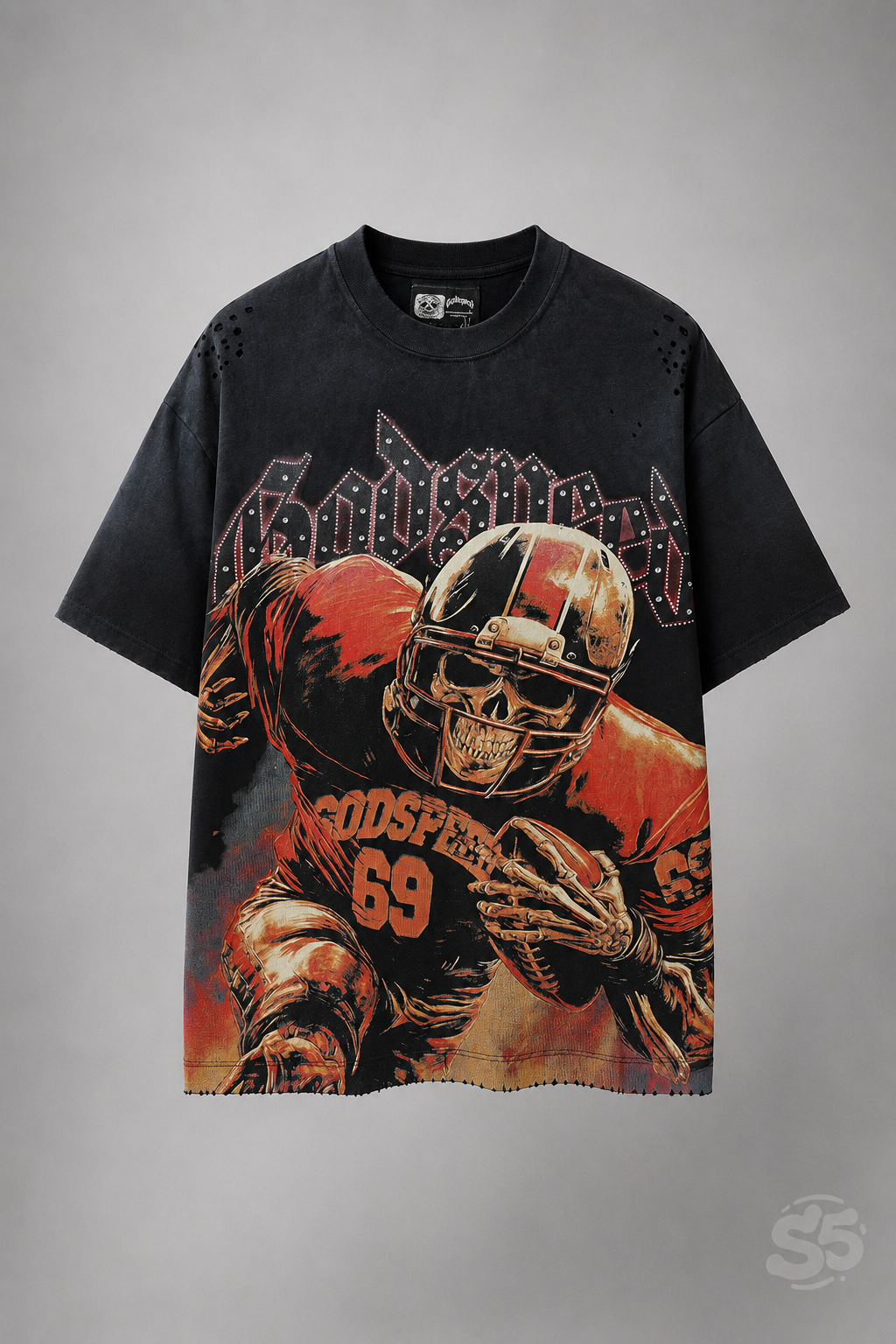 Playera Godspeed Skull Football 69